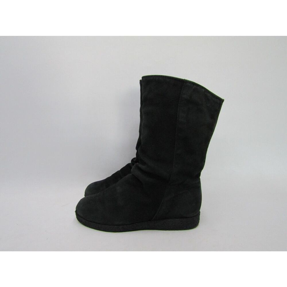 SANTANA CANADA Womens Size 6.5 W Black Leather Mid Calf Fashion Boots